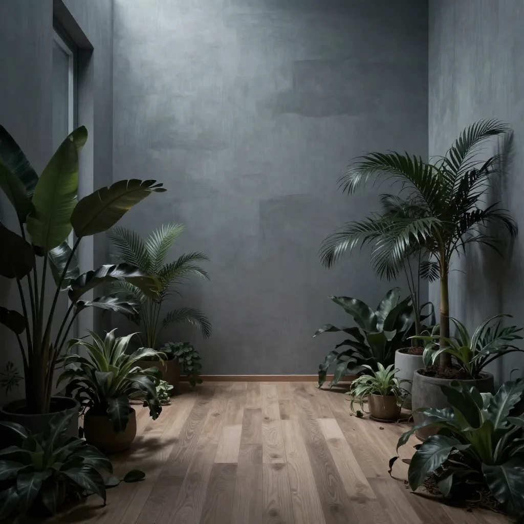 Peaceful bedroom with natural elements